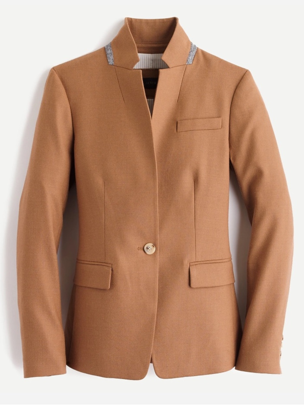 J. Crew Women's Regent Wool Flannel Blazer in Camel Size 2